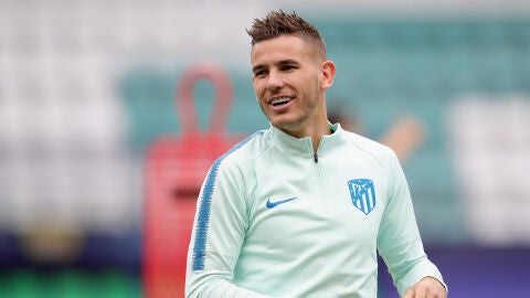 Lucas Hern&aacute;ndez, en un entrenamiento con el Atl&eacute;tico de Madrid