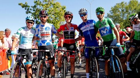 Miguel &Aacute;ngel L&oacute;pez, Tom&aacute;s De Gent, Simon Yates, Enric Mas y Alejandro Valverde