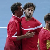Sergi Bruguera, con Feliciano López y Marcel Granollers Sergi Bruguera, con Feliciano López y Marcel Granollers