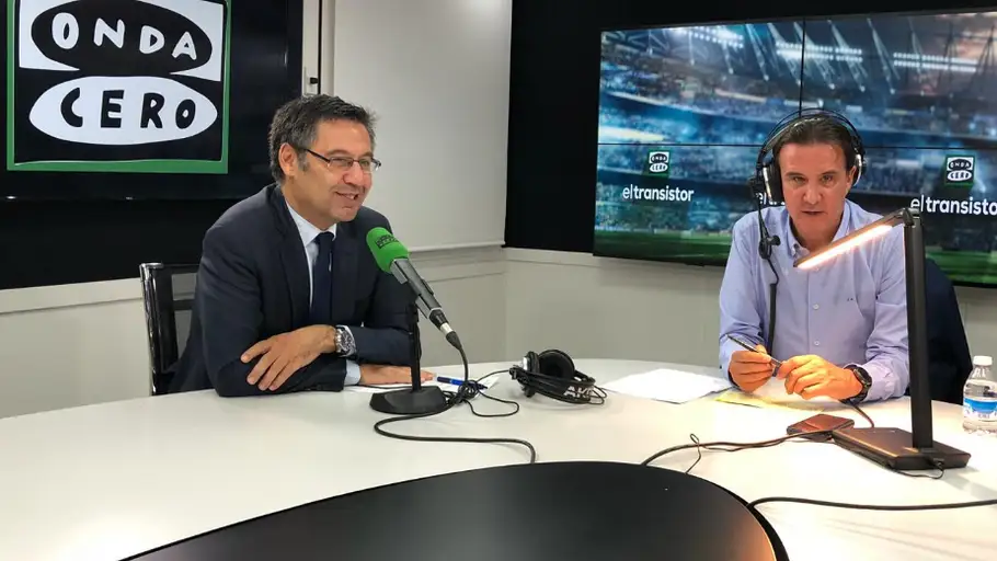 De la Morena con Josep María Bartomeu. De la Morena con Josep María Bartomeu.