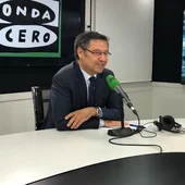 De la Morena con Josep María Bartomeu. De la Morena con Josep María Bartomeu.