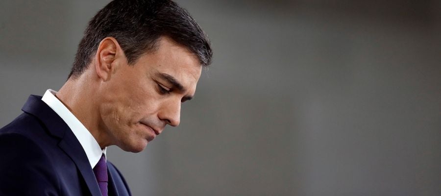 Imagen de Pedro Sánchez ante los medios de comunicación Imagen de Pedro Sánchez ante los medios de comunicación