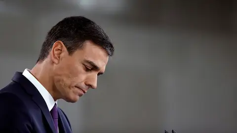 Imagen de archivo de Pedro Sánchez ante los medios de comunicación Imagen de Pedro Sánchez ante los medios de comunicación