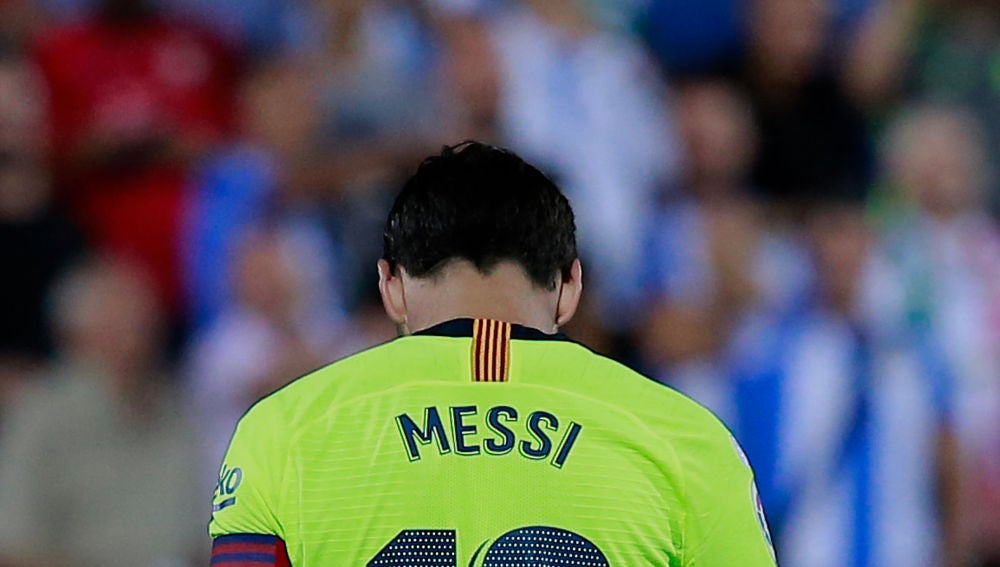 Messi, cabizbajo contra el Leganés