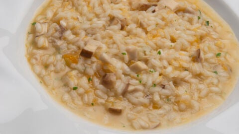 Arroz de boletus y calabaza.