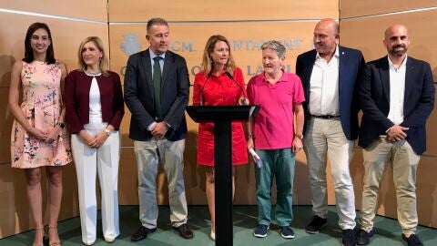 El Grupo Popular municipal en la comparecencia ante los medios.
