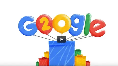 Pantallazo del doodle por los 20 años de Google Pantallazo del doodle por los 20 años de Google