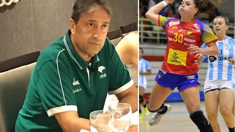 Luis Casimiro, de Unicaja, y Sole L&oacute;pez, con Espa&ntilde;a