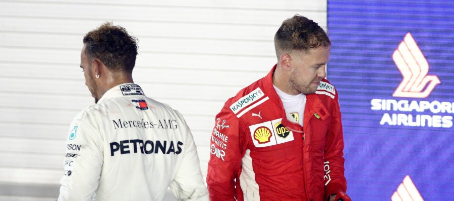 Hamilton y Vettel siguen su cara a cara por el Mundial Hamilton y Vettel siguen su cara a cara por el Mundial