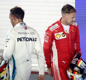Hamilton y Vettel siguen su cara a cara por el Mundial Hamilton y Vettel siguen su cara a cara por el Mundial