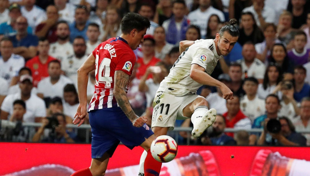 Bale, durante el partido contra el Atlético de Madrid