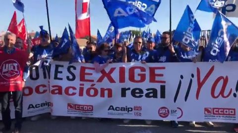 Funcionarios de prisiones protestan frente la c&aacute;rcel de Brieva para exigir una subida del sueldo