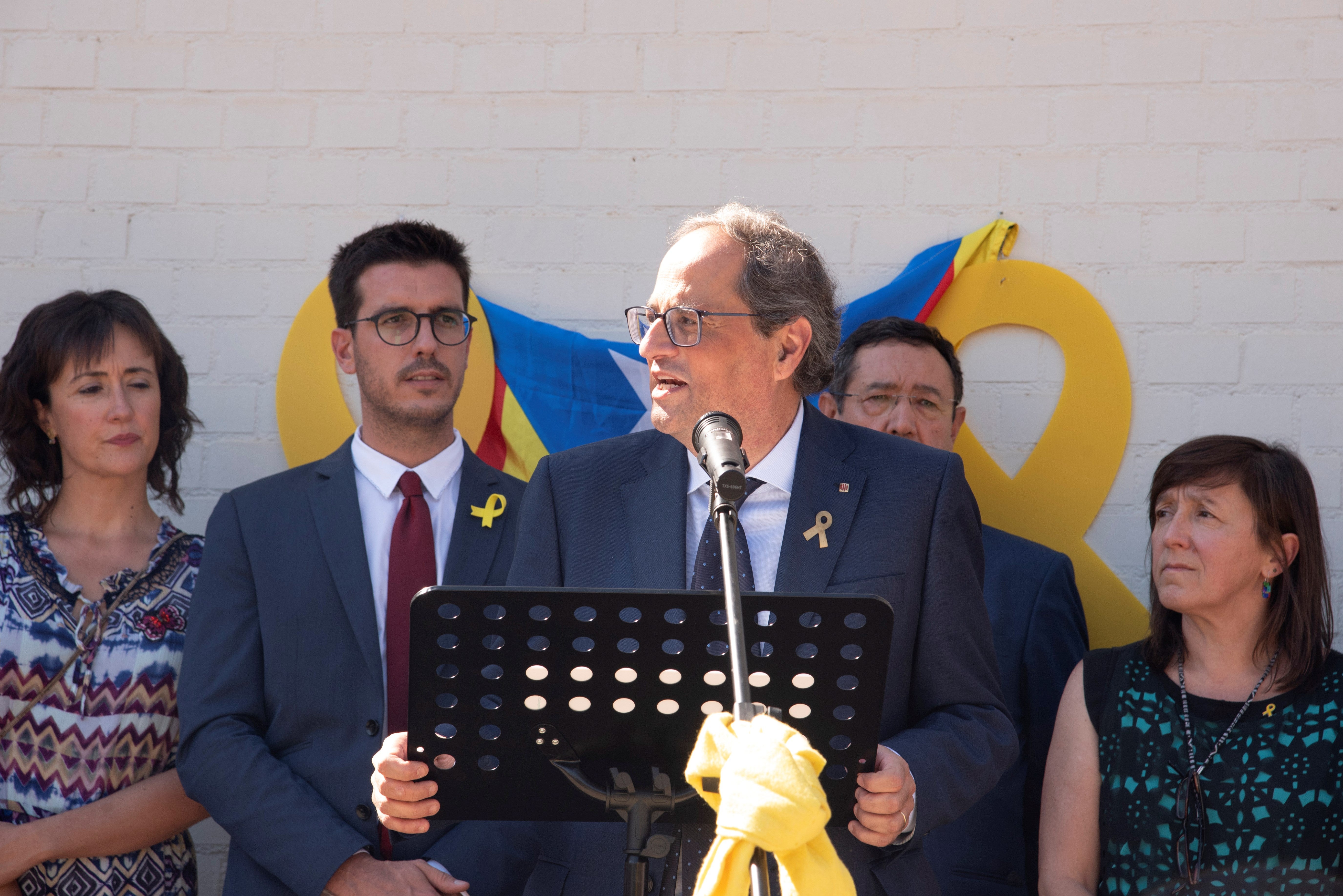 Torra llama a "recuperar el espíritu del 1-O" y a no tener miedo a ser libres Torra llama a "recuperar el espíritu del 1-O" y a no tener miedo a ser libres