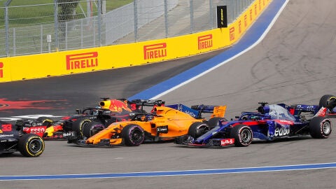 Fernando Alonso, durante el GP de Rusia