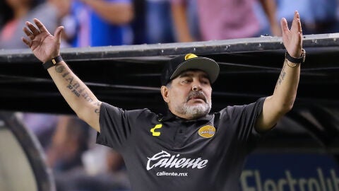 Maradona, durante un partido del Dorados de Sinaloa