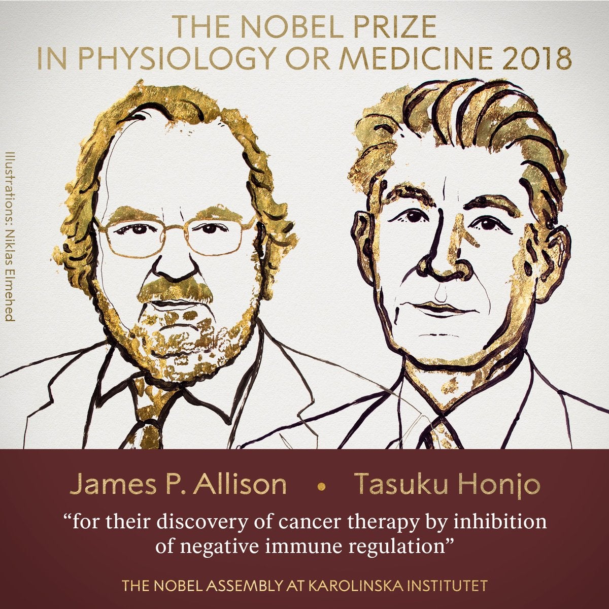 James P Allison y Tasuku Honjo, galardonados con el Premio Nobel de Medicina por sus estudios de terapias contra el cáncer James P Allison y Tasuku Honjo, galardonados con el Premio Nobel de Medicina por sus estudios de terapias contra el cáncer
