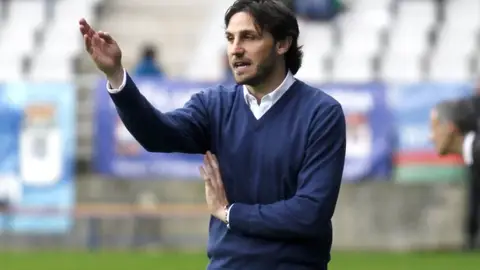 David Generelo, en su etapa como entrenador del Real Oviedo. LA OPINIÓN DE DAVID GENERELO
