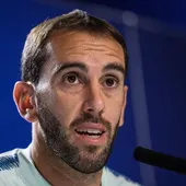 Diego Godín, en rueda de prensa Diego Godín, en rueda de prensa