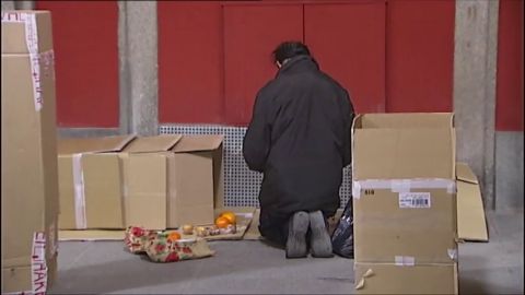 Mendigo en la calle