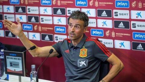 Luis Enrique, en su rueda de prensa en Las Rozas