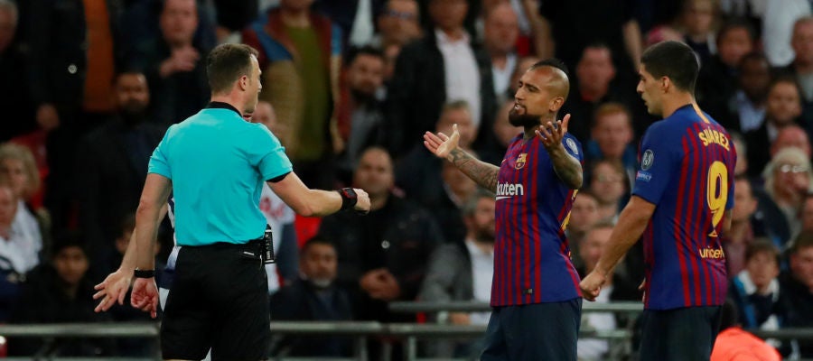 Arturo Vidal en el partido contra el Tottenham Arturo Vidal en el partido contra el Tottenham