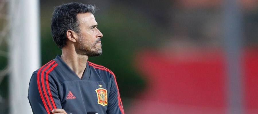 Luis Enrique, en un entrenamiento Luis Enrique, en un entrenamiento