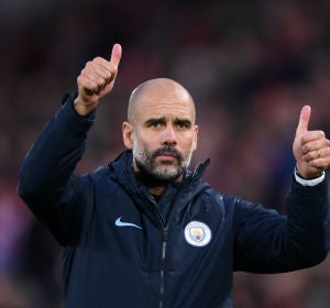 Guardiola, en un partido con el City Guardiola, en un partido con el City