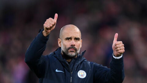 Guardiola, en un partido con el City