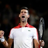 Novak Djokovic celebra su triunfo