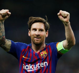 Messi celebra un gol con el Barcelona Messi celebra un gol con el Barcelona