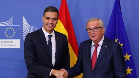 Pedro S&aacute;nchez y Jean Claude Juncker