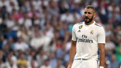 Benzema, durante un partido con el Real Madrid