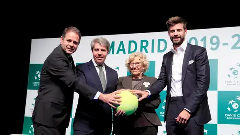 Gerard Piqué, en la presentación de la nueva Copa Davis de Madrid. Gerard Piqué, en la presentación de la nueva Copa Davis de Madrid.