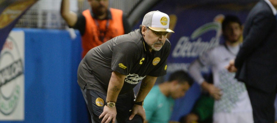 Maradona, en un partido de los Dorados de Sinaloa Maradona, en un partido de los Dorados de Sinaloa