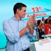 Pedro Sánchez en un acto en Andalucía