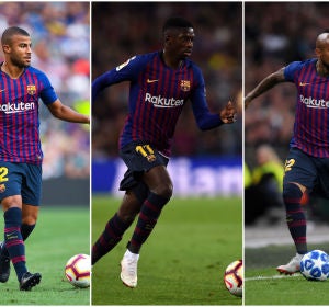 Rafinha, Dembelé y Vidal Rafinha, Dembelé y Vidal