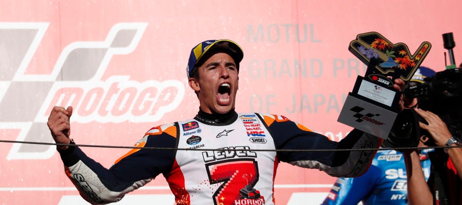 Marc Márquez, exultante tras ganar su séptimo mundial Marc Márquez, exultante tras ganar su séptimo mundial