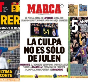 Las portadas del día después del Clásico Las portadas del día después del Clásico