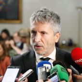 El ministro del Interior, Fernando Grande-Marlaska, atiende a los medios de comunicación.