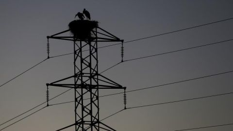 Imagen de archivo de un tendido el&eacute;ctrico