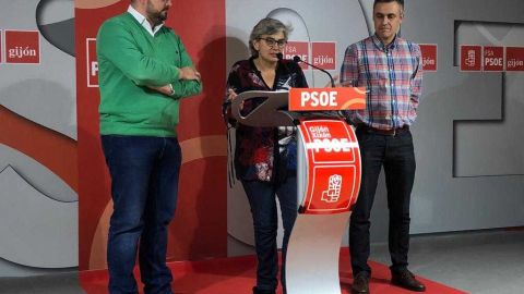 Rueda de prensa tras las primarias del PSOE de Gij&oacute;n