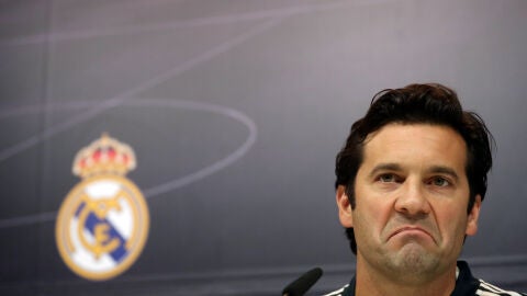 Solari, en su primera rueda de prensa como t&eacute;cnico del primer equipo del Real Madrid