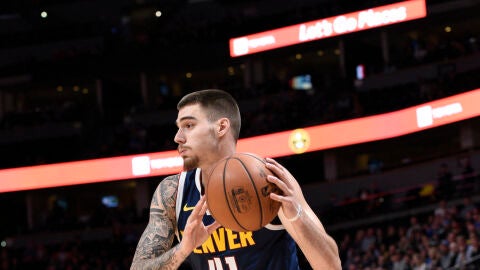 Juancho Hernang&oacute;mez, durante un partido con los Nuggets