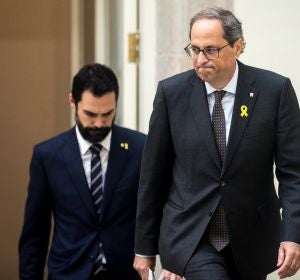El presidente de la Generalitat de Cataluña, Quim Torra, y el del Parlamento, Roger Torrent El presidente de la Generalitat de Cataluña, Quim Torra, y el del Parlamento, Roger Torrent