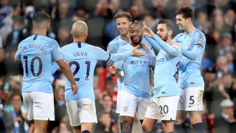 El Manchester City celebra un gol