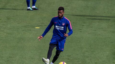 Lemar, durante un entrenamiento con el Atl&eacute;tico de Madrid