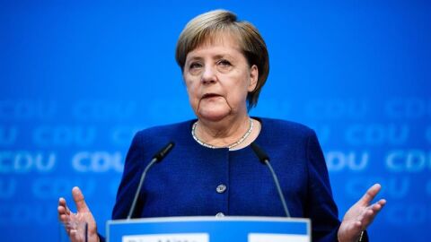 La canciller alemana, Angela Merkel, durante un acto
