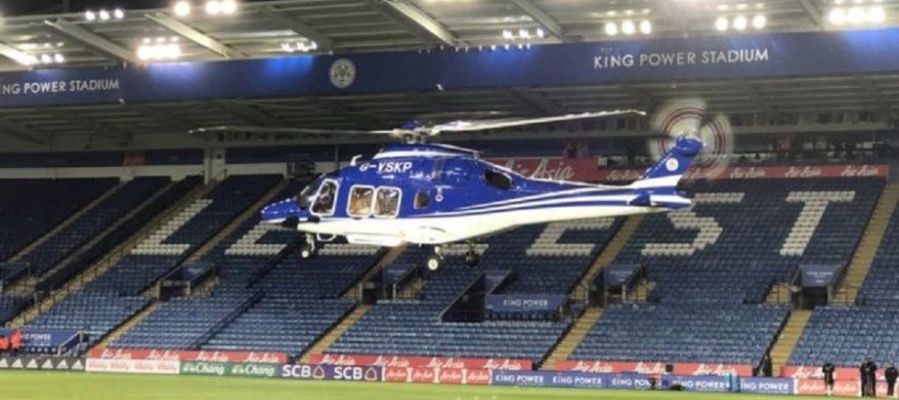 El helicóptero del dueño del Leicester despega del estadio del equipo inglés