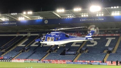 El helic&oacute;ptero del due&ntilde;o del Leicester despega del estadio del equipo ingl&eacute;s