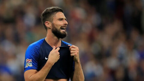Giroud, durante un partido con la selecci&oacute;n francesa